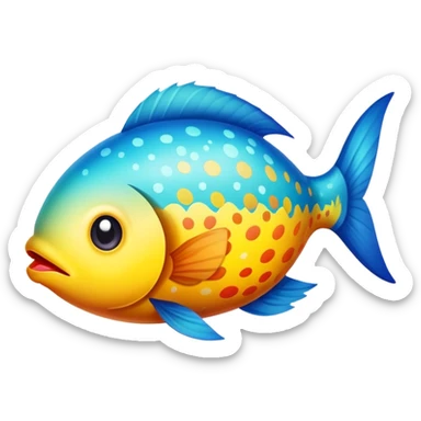 A hybrid creature that is half fish and half Easter egg sticker