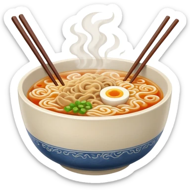 ramen bowl with two chopsticks sticker
