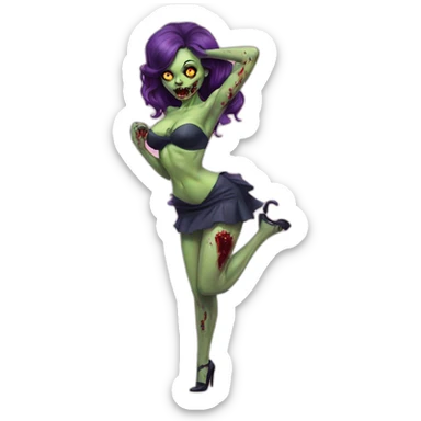 zombi pinup sticker