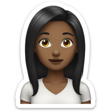 black hair girl sticker