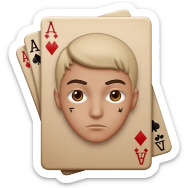 Poker face sticker