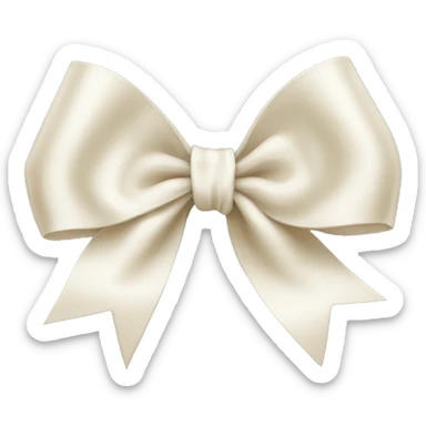 cream white ribbon bow sticker