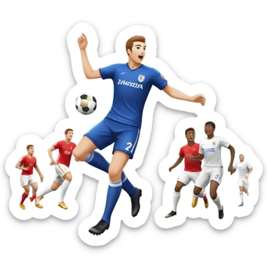 An icon showing close-up players in action, inspired by EA Sports FC 25. The design features players on the field, with the stadium lights shining brightly and a lively crowd in the stands. Transparent background highlights the energy and excitement of the match. sticker