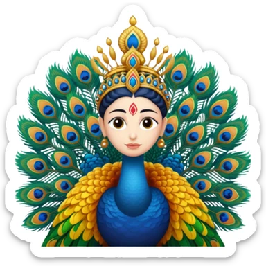 Muruga sitting on peacock  sticker