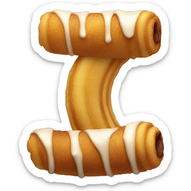 A churro with a chocolate tip sticker