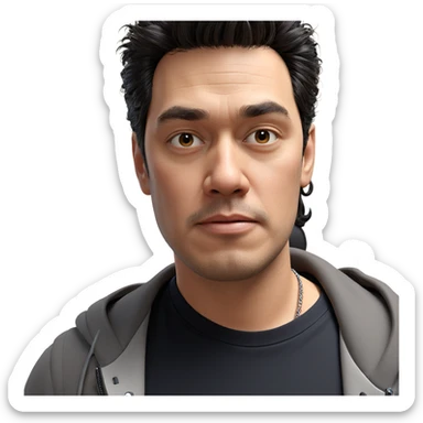 portrait of a stylish man sticker