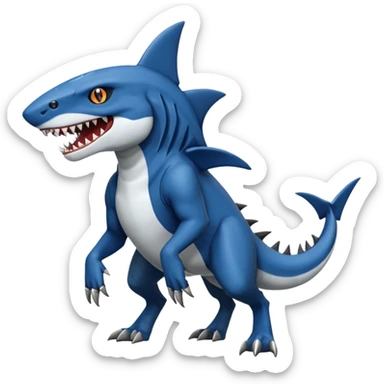 dark-deep-denim-steel-cobalt-blue 4-legged digitigrade land-shark-landhai-vernid-sergal-sharpedo-houndoom-hybrid-fusion-creature, full body sticker