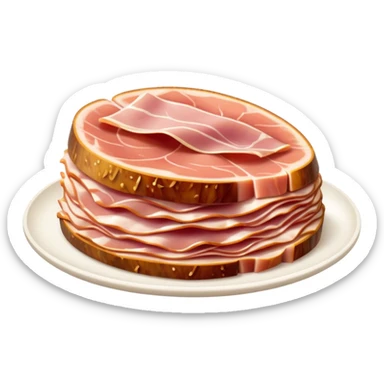 Cinematic Realistic Jam√≥n Serrano Dish Emoji, depicted as delicate, air-cured ham sliced thinly rendered with detailed textures and natural, inviting lighting. sticker