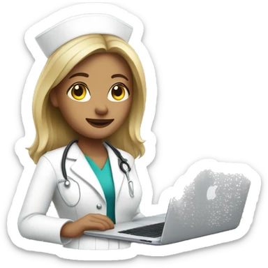 White Nurse with macbook sticker