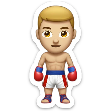White Muay Thai fighter sticker
