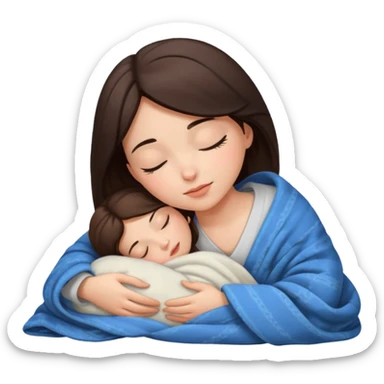 brunette girl sleeping cozy sticker