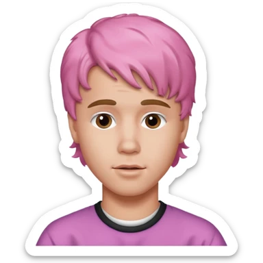 justin bieber with pink wavy sticker