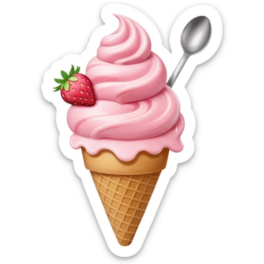 strawberry ice cream sticker