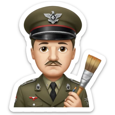 Adolf  hitler in uniform working as a decorator sticker