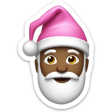 White Santa with pink hat sticker