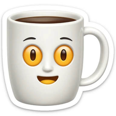 plain white coffee mug sticker