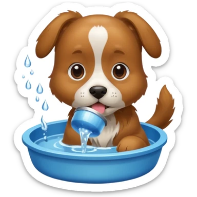 Dog, water bowl sticker
