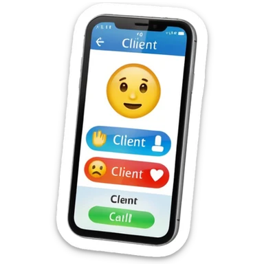 celular con llamada que diga "cliente 1" sticker