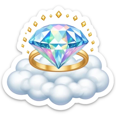 diamond ring on a dreamy cloud sticker