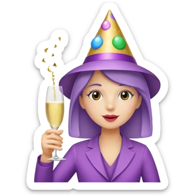 Champagne toast lilac style sticker