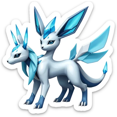 Futuristic Glaceon-dialga-suicune-hybrid, full body sticker