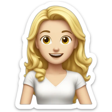 white girl celebrating sticker