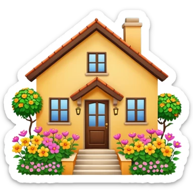 çiçekli ev sticker