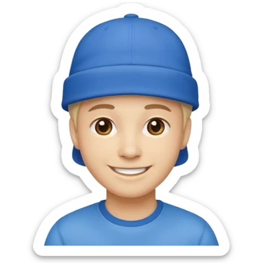 Mavi şapkalı gülen yüz sticker