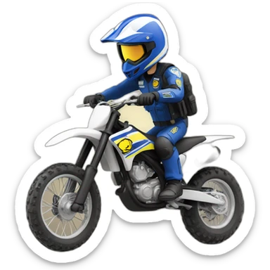 Policier sur une motocross sticker