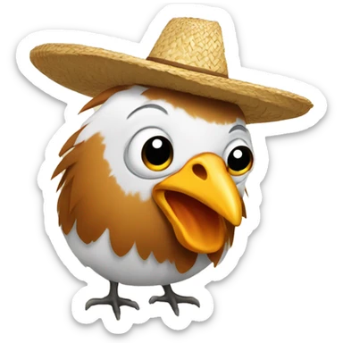 Gallina con sombrero sticker