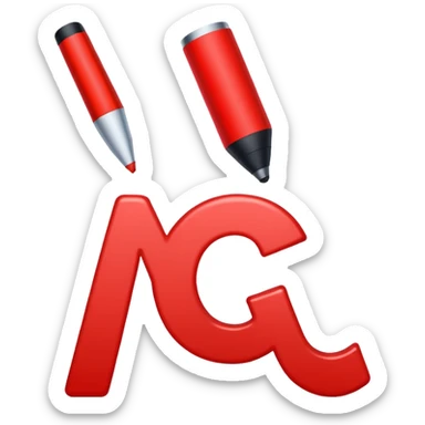 I want an enoji of "AI" in red writing sticker