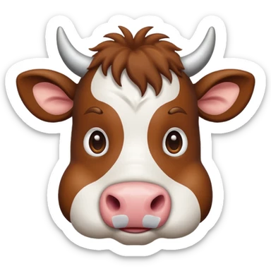 a mad cute cow  sticker