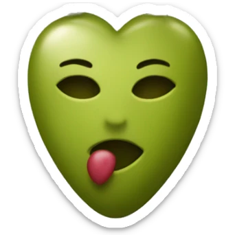 olive heart adorned with olive garland  sticker