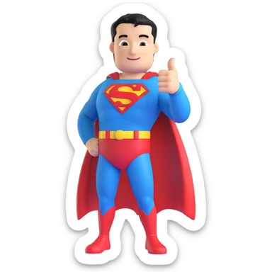 Superman giving a thumbs up sticker
