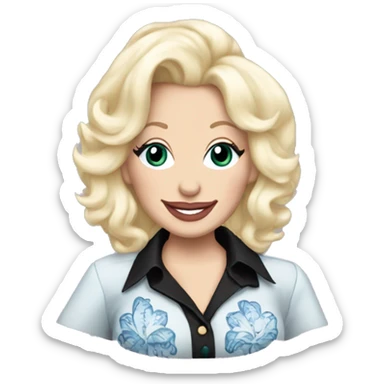 Dolly Parton wearing an I love Jasmine shirt  sticker