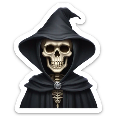 An evil robed skeleton sorcerer dark lord supervillain sticker