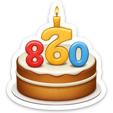 cake with number six on it  sticker