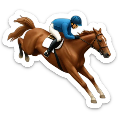 horse jumping race sticker