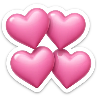 three pink hearts sticker