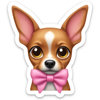 Mini pincher dog wearing pink bow sticker