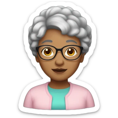 Grandma short black hair sticker
