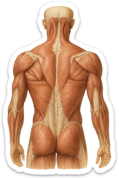 muscoli del dorso anatomia senza scritte sticker