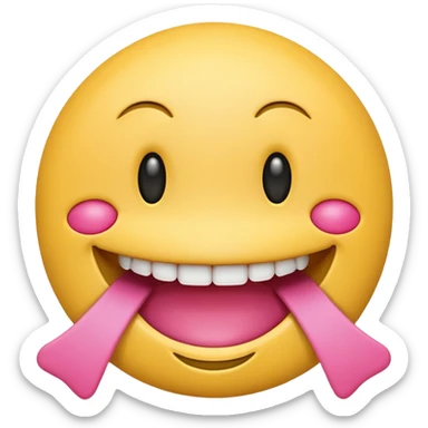 emoji smiley face with pink braces sticker