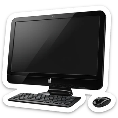 desktop computer in glossy design sticker