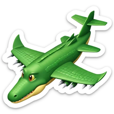 Cocodrilo con forma de avión  sticker