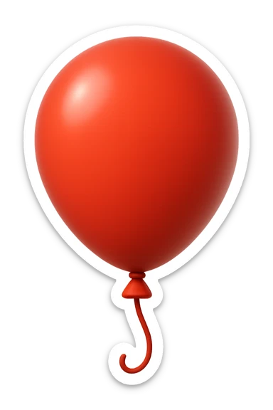 emoji 3d stile iphone che rappresenta un PALLONCINO ROSSO 3d sticker