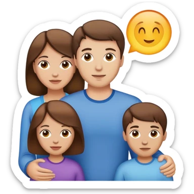 White Canadian family with brown hair sticker