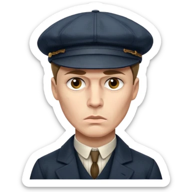Tommy Shelby make his face exact  with  hat  sticker