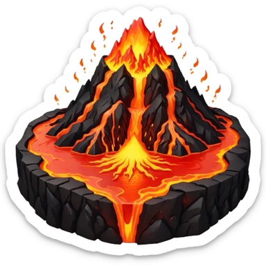 Volcano Planet – lava rivers and erupting peaks sticker