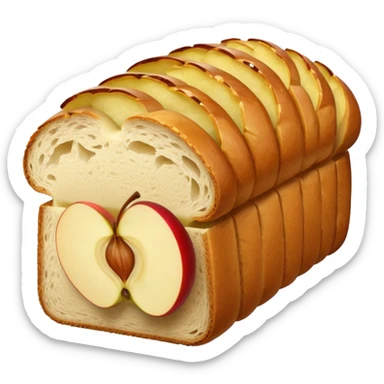 bread with apple slices inside emoji sticker